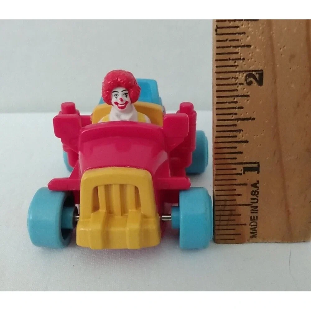 Lot of 3 McDonalds VTG Ronald McDonald toys, 1 New in pkg, 1990 Ronald in car